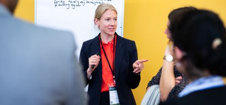 Participants during one of the breakout sessions Breakoutsession, participants discussing infront of flipchart bcsc2024