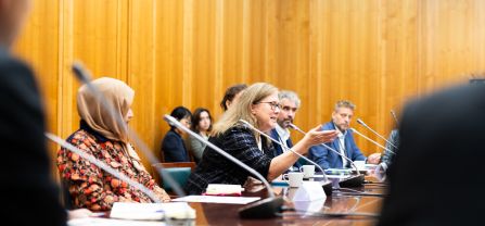 Madalene O'Donnell (UN Department of Peace Operations) Breakoutsession at BCSC2024, participants discussing