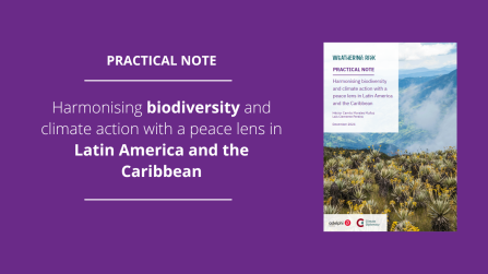 Harmonising biodiversity and climate action with a peace lens in Latin America and the Caribbean Harmonising biodiversity and climate action with a peace lens in Latin America and the Caribbean