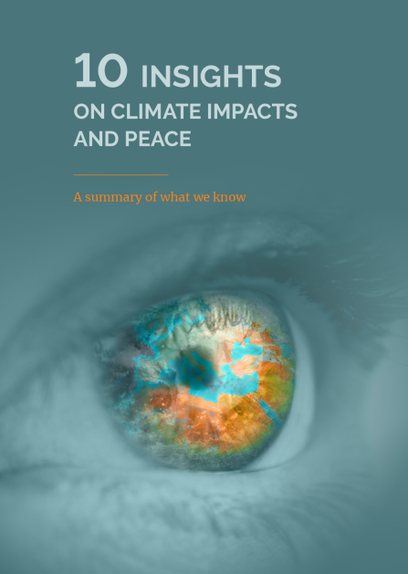 Eye and text: 10 Insights on Climate Impacts and Peace Report